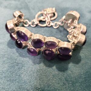 Amethyst and Sterling Silver Bracelet